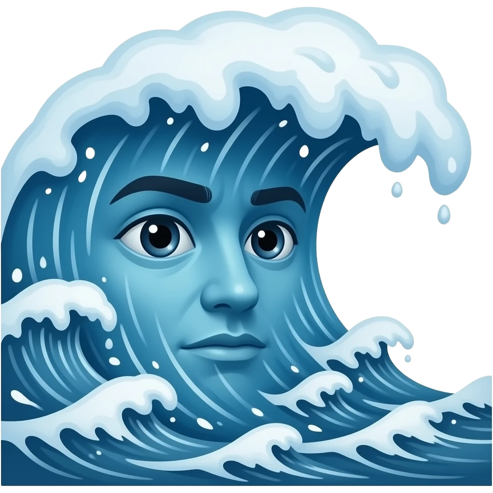 Un tsunami con cara emoji