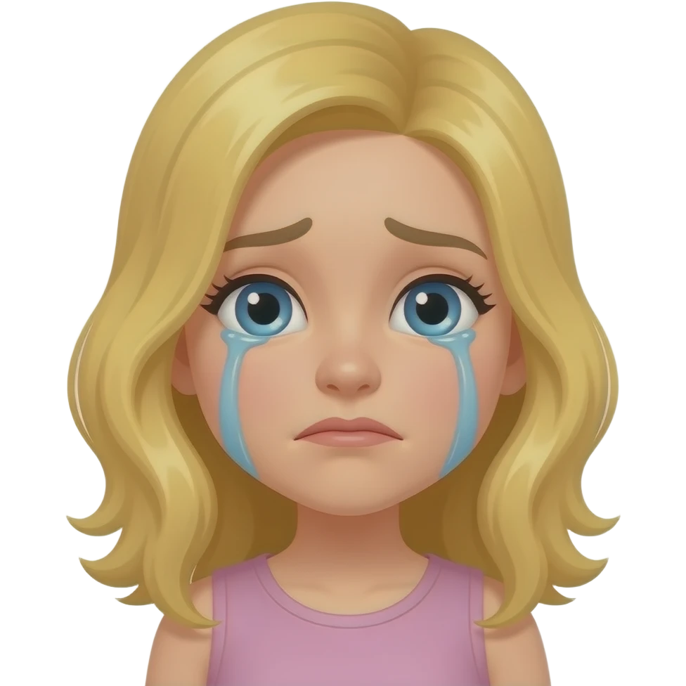 девушка блондинка плачет emoji