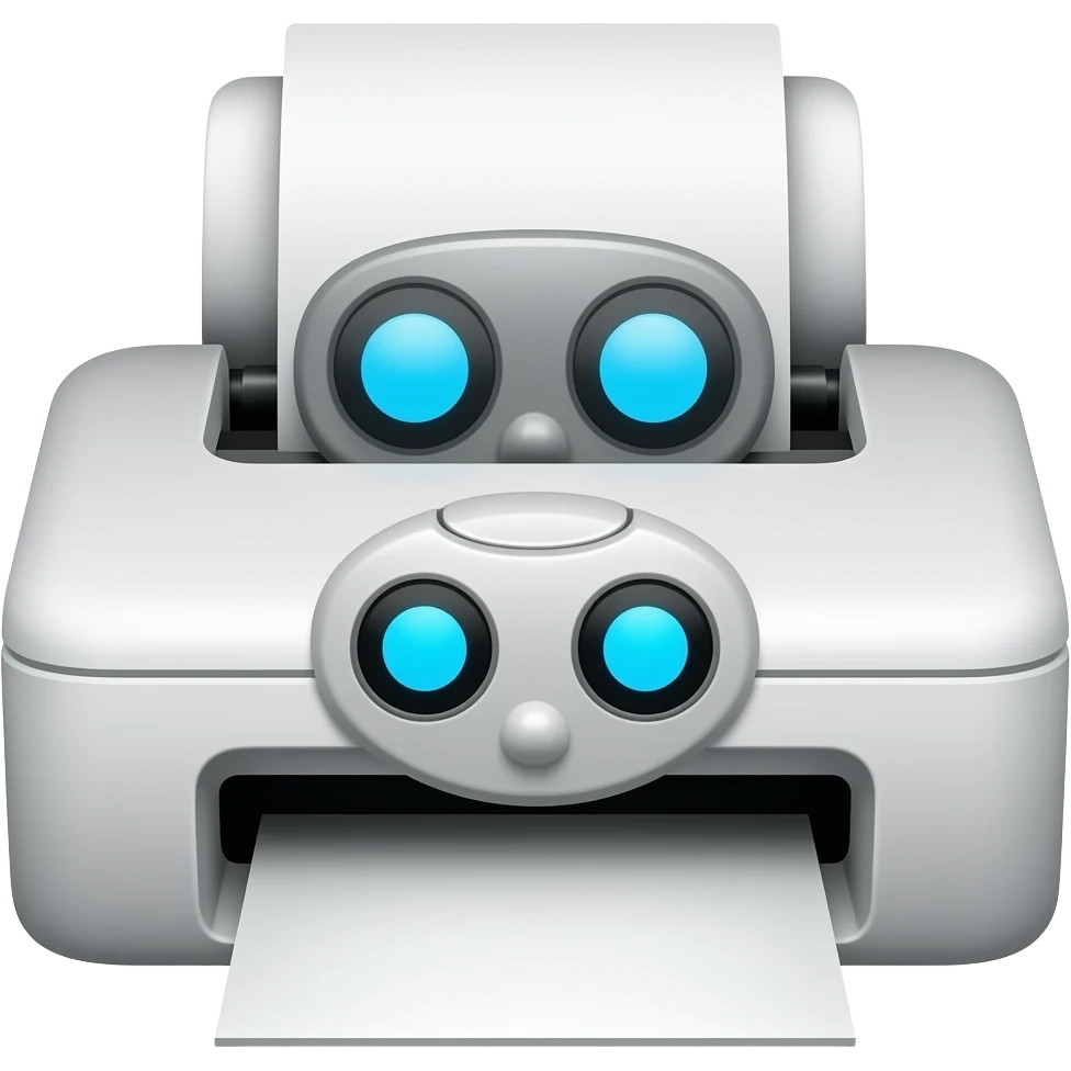 a printer that has robot face on it emoji