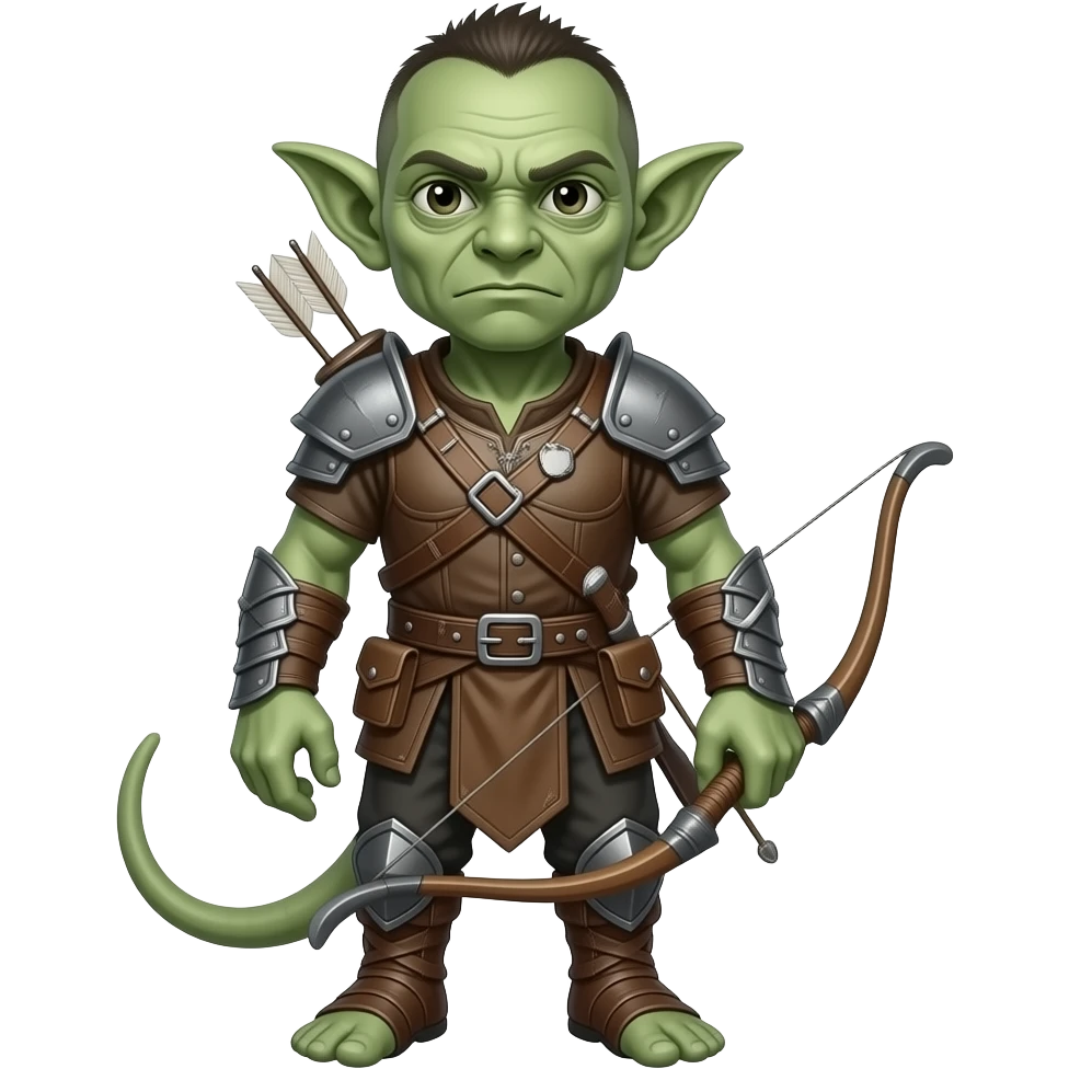 full-length goblin archer no background no tail emoji