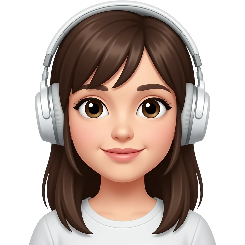 A girl with white headphones emoji