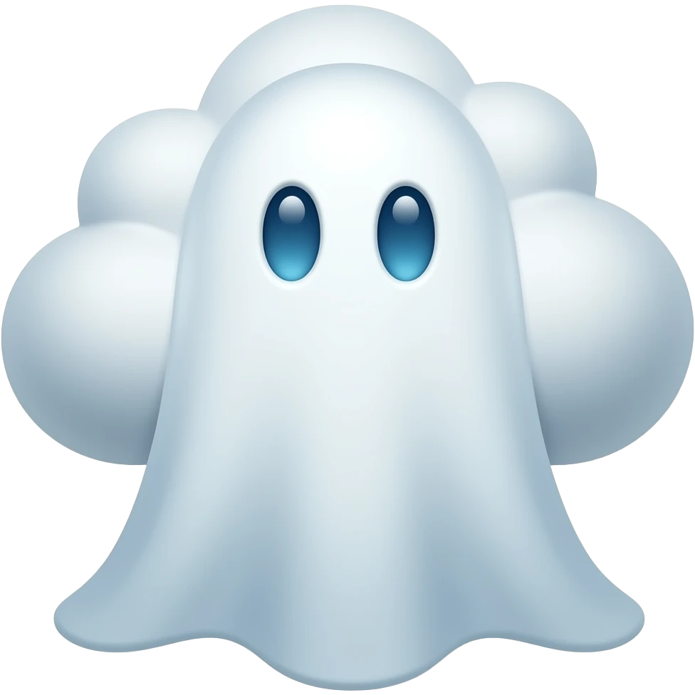 A cloud into ghost emoji