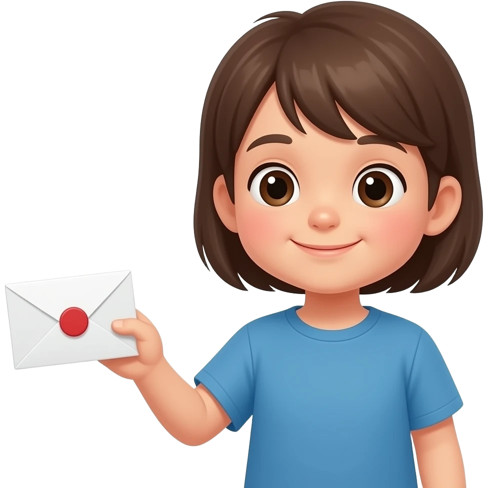 편지를 받는 아이 emoji