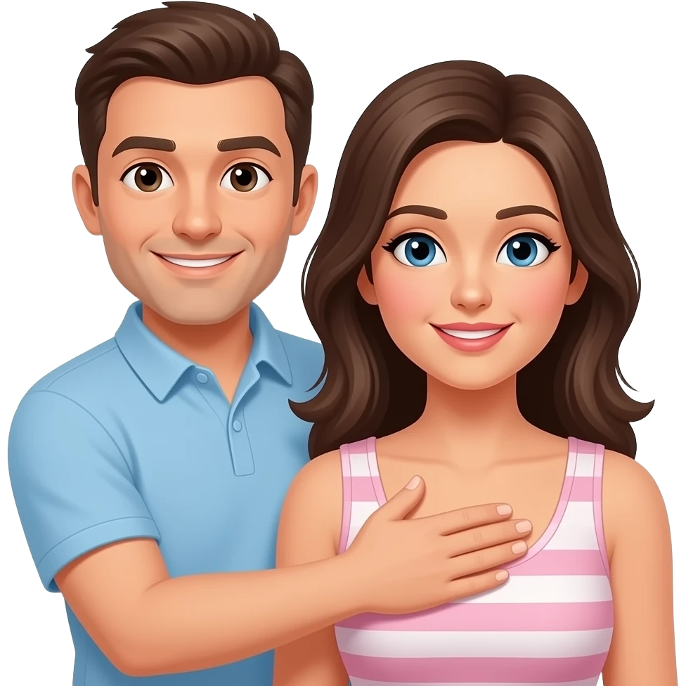 اجعل الرجل يضع يده في صدرها emoji