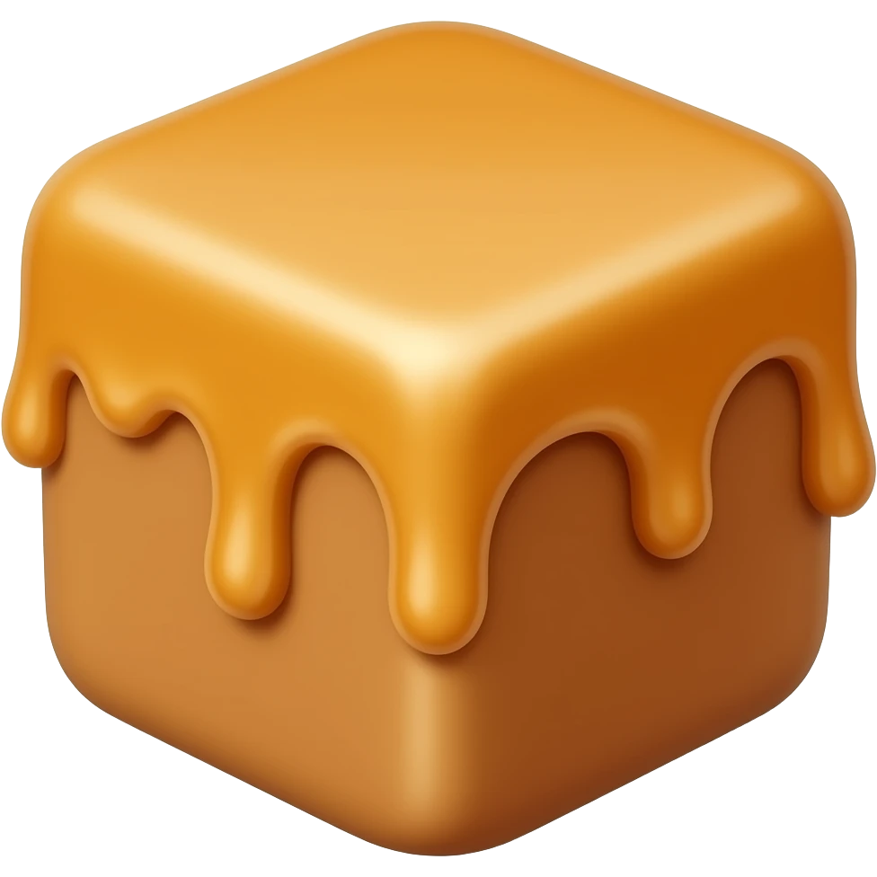 caramel cube drip emoji | AI Emoji Generator