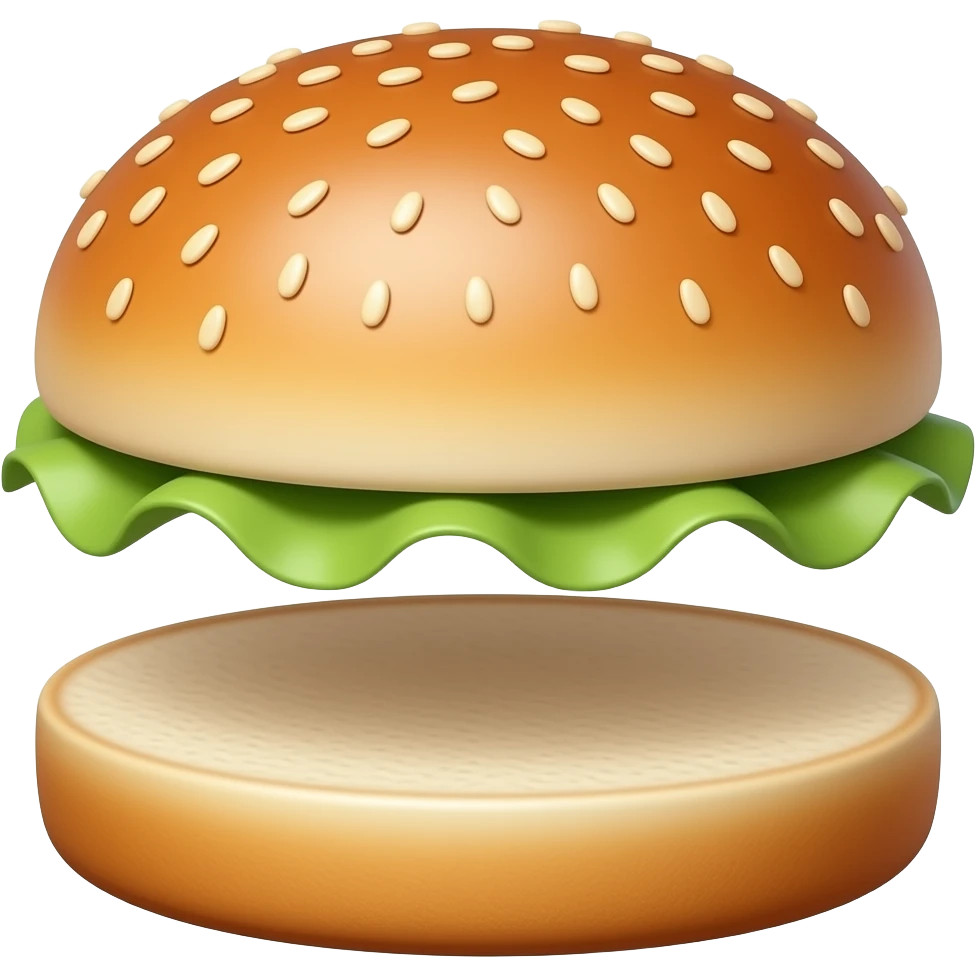 Empty Hamburger Bun with nothing inside emoji
