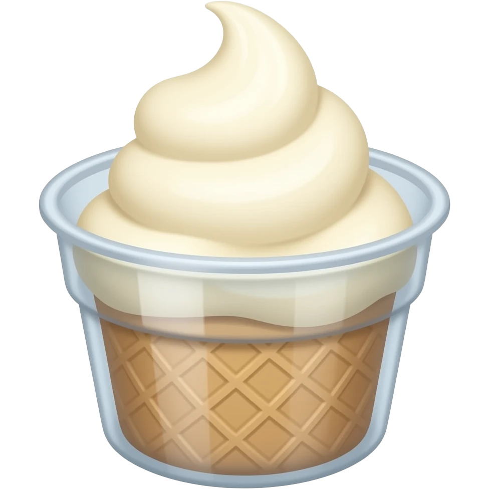 Ice cream plastic cup vanilla emoji