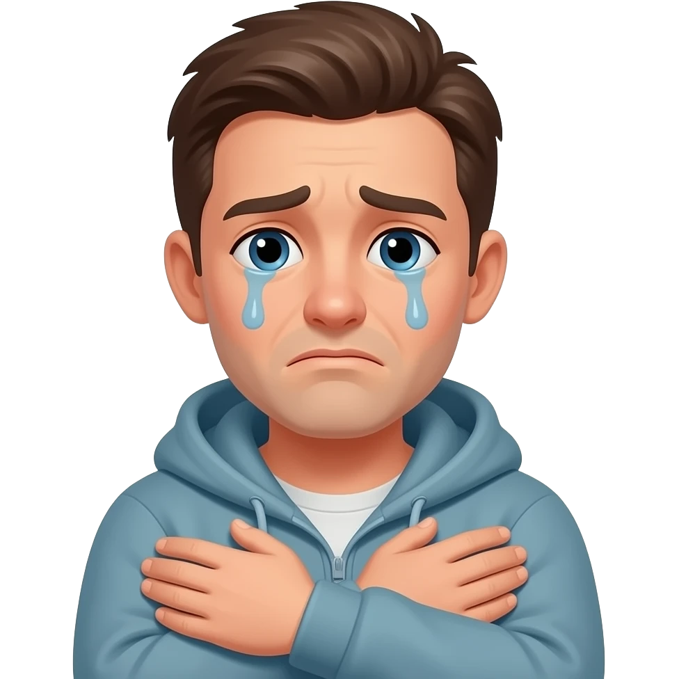 I miss you, sad, man, empathetic hug absent friend emoji