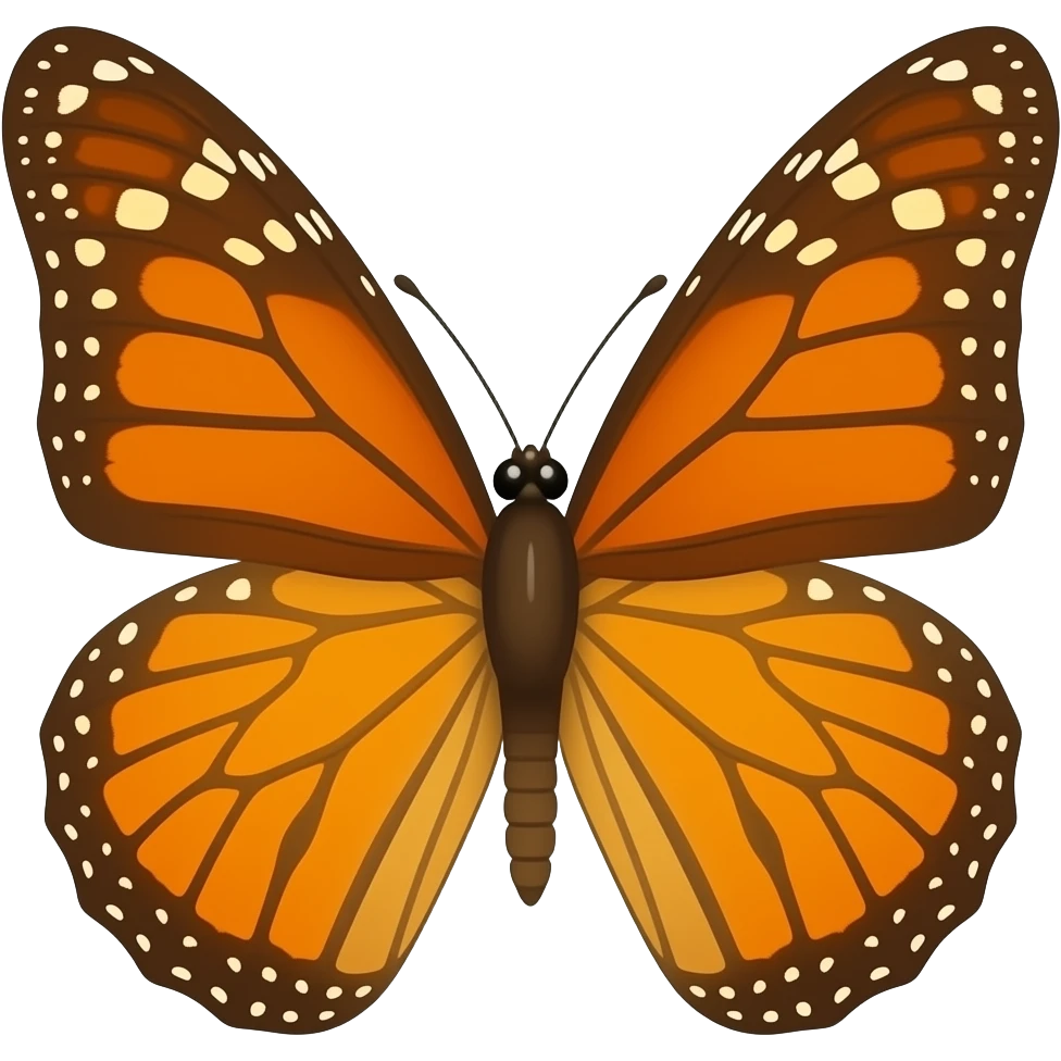 oranje butterfly simple shapes detailed emoji