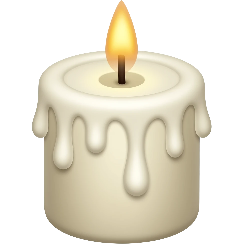 white melting wax candle emoji