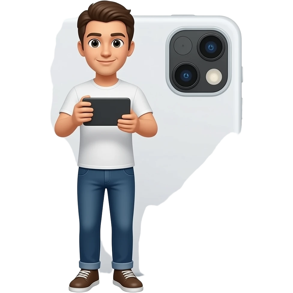 taking a photo with a foldable phone emoji