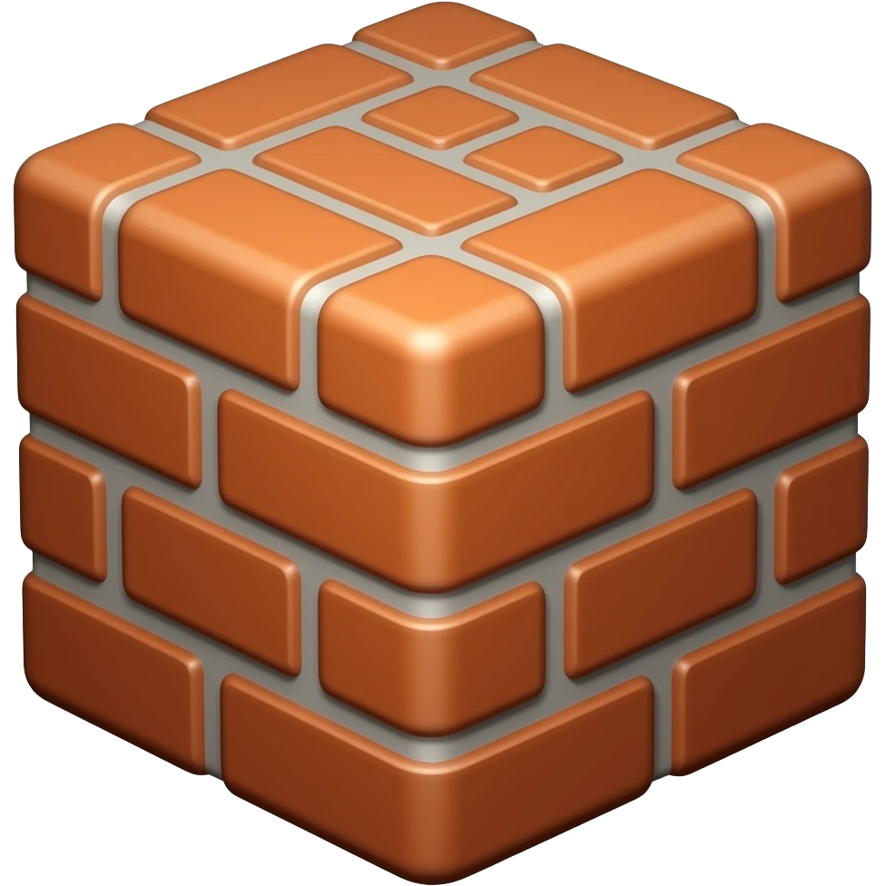 brick cube with face emoji