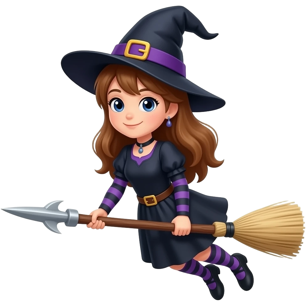 Flying witch emoji