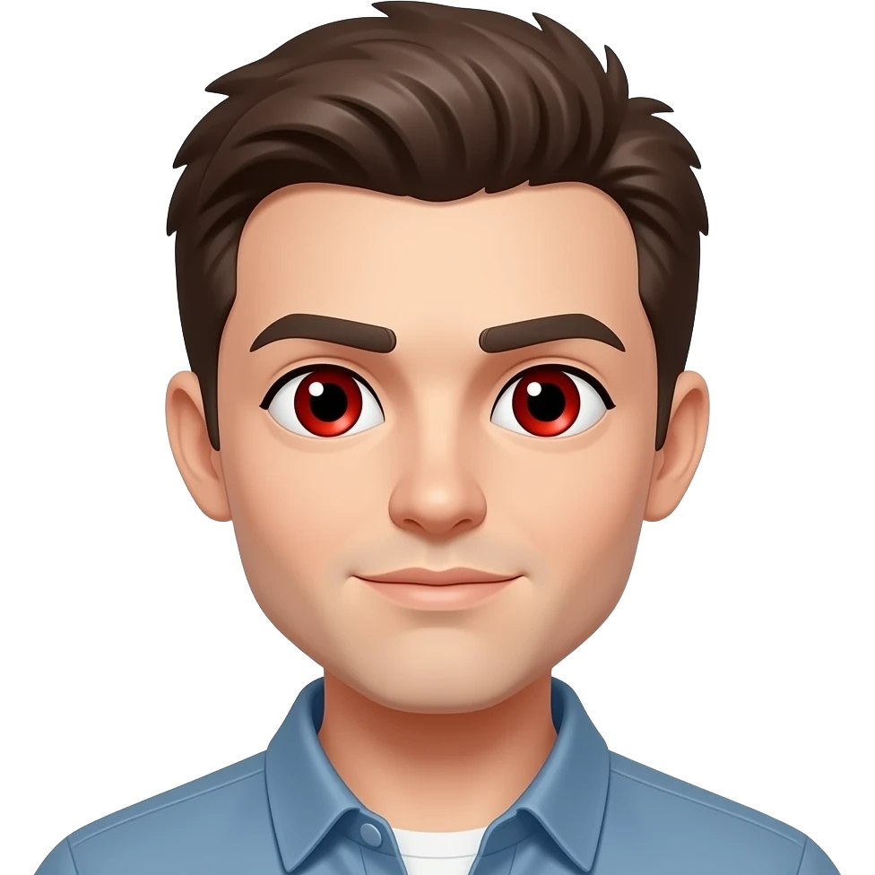 Con ojos rojos y boca cerrada emoji