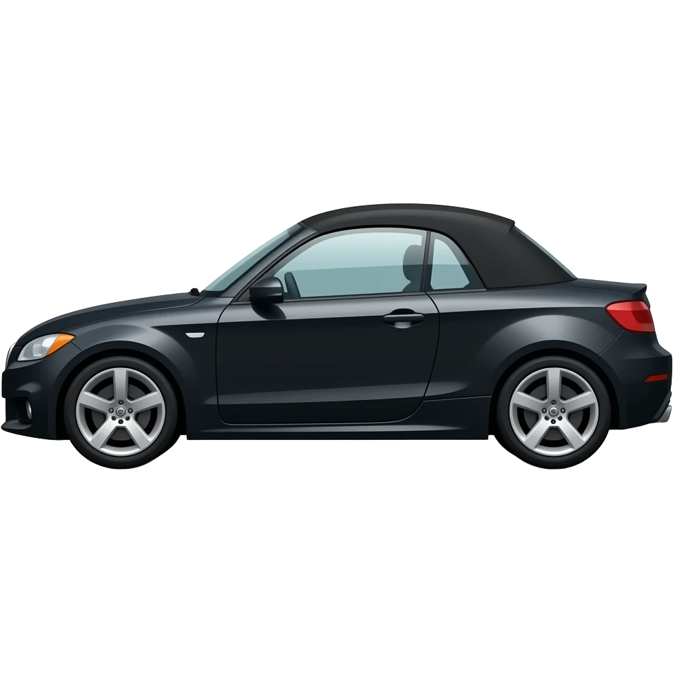Blavk convertible car side view emoji