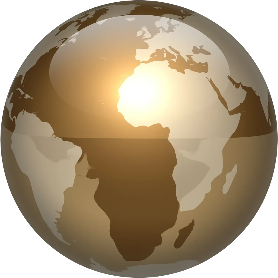 shiny brown globe emoji