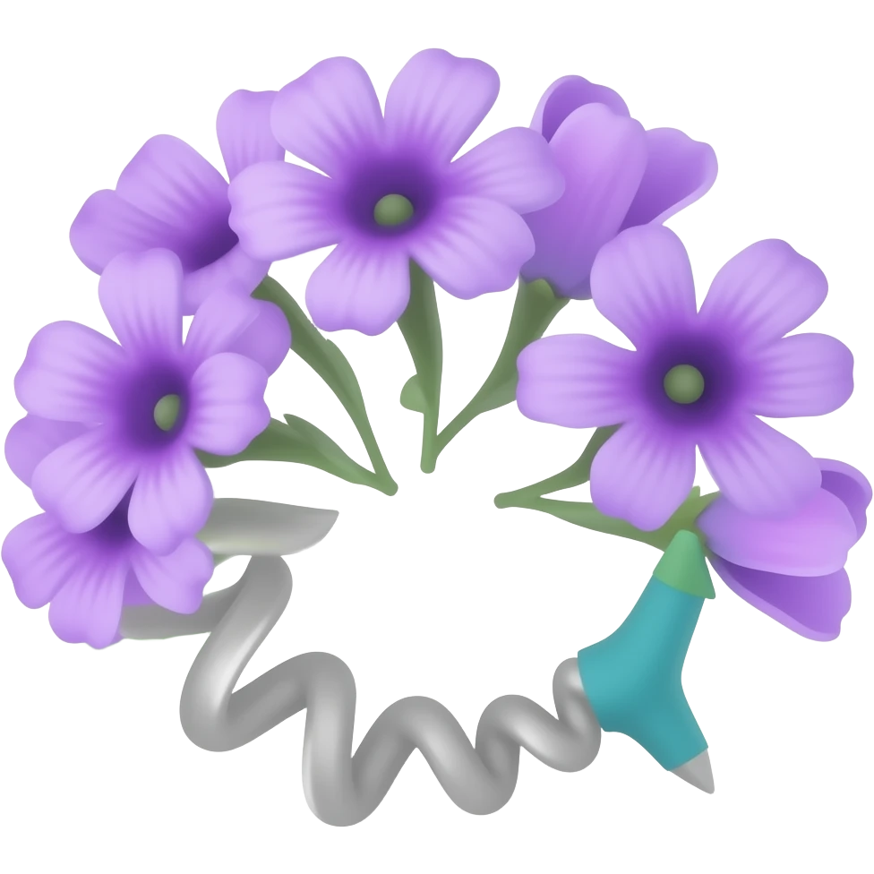 Sharp cork Screw with violet flowers emoji