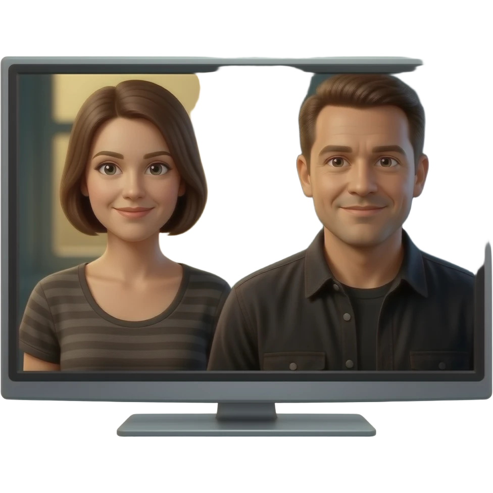 a big TV with a movie on it emoji