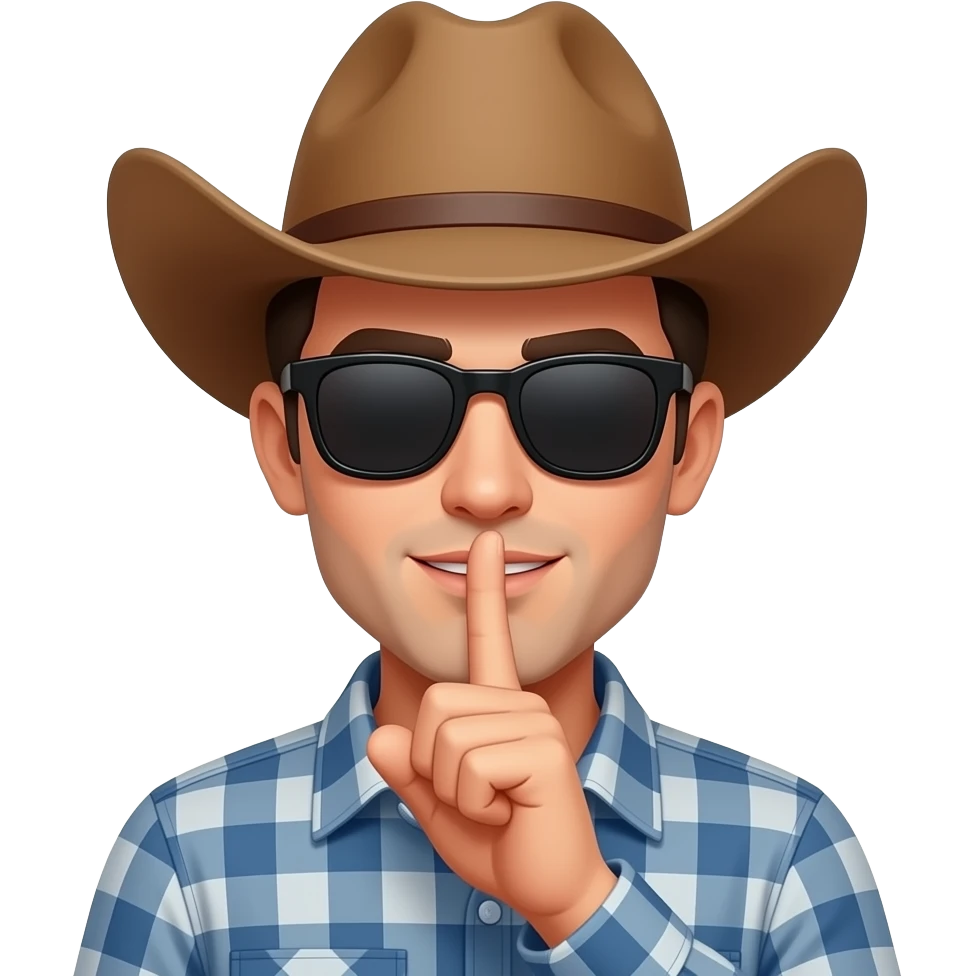 😎+🤠+🤫 emoji