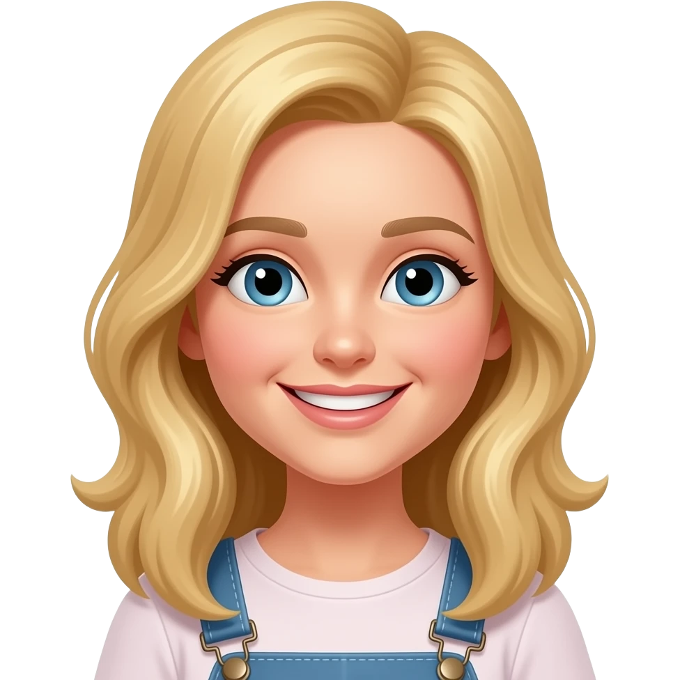 девушка блондинка улыбается emoji