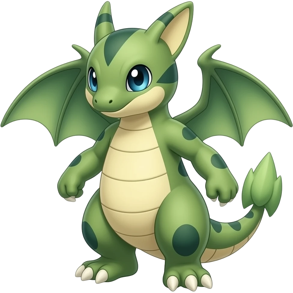 Guilmon-Cyclizar-Flygon-Treecko-Exveemon-Fakémon-hybrid, full body emoji