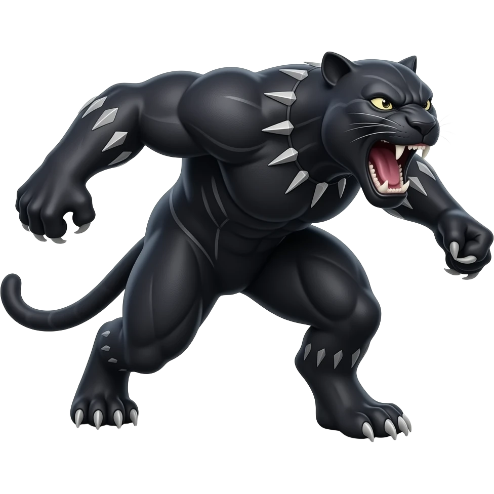 Pantera negra animal rugiendo emoji