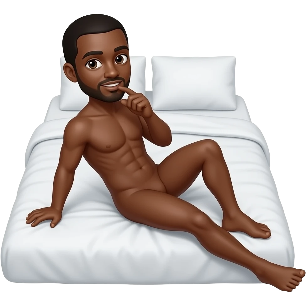 2  Black man naked making sex into the bed emoji