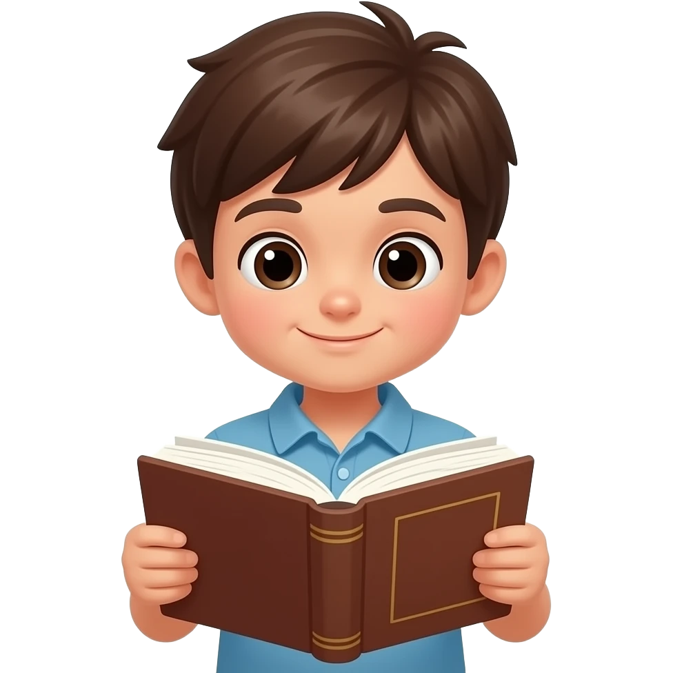 brown boy reading a book  same colour emoji