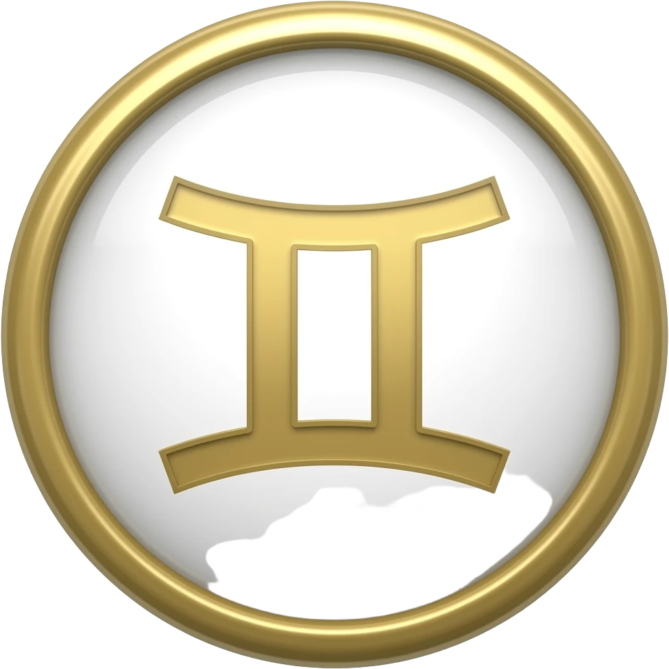 gold gemini in circle emoji