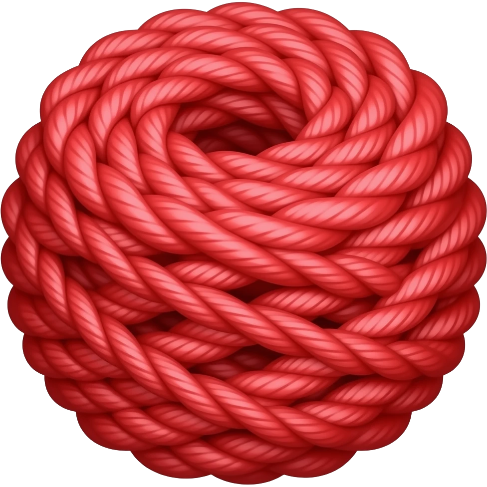 a bundle of red, silk rope emoji