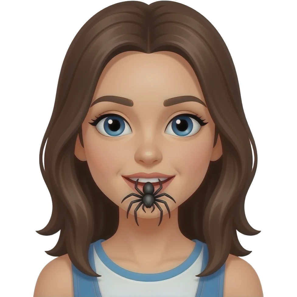 Девушка кусают паук emoji