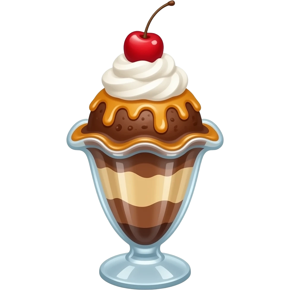 Chocolate Caramel sundae emoji