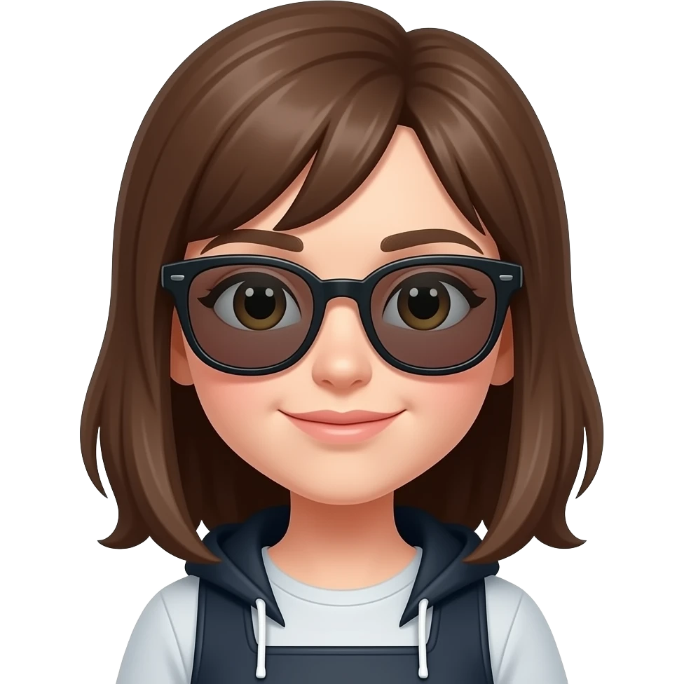 nerd girl with sunglass emoji