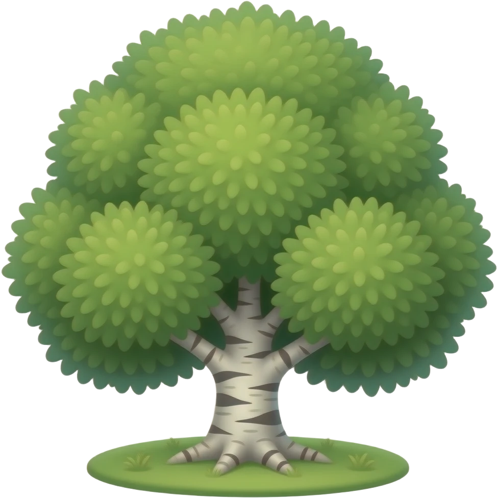 Круглый эмодзи с берёзой emoji