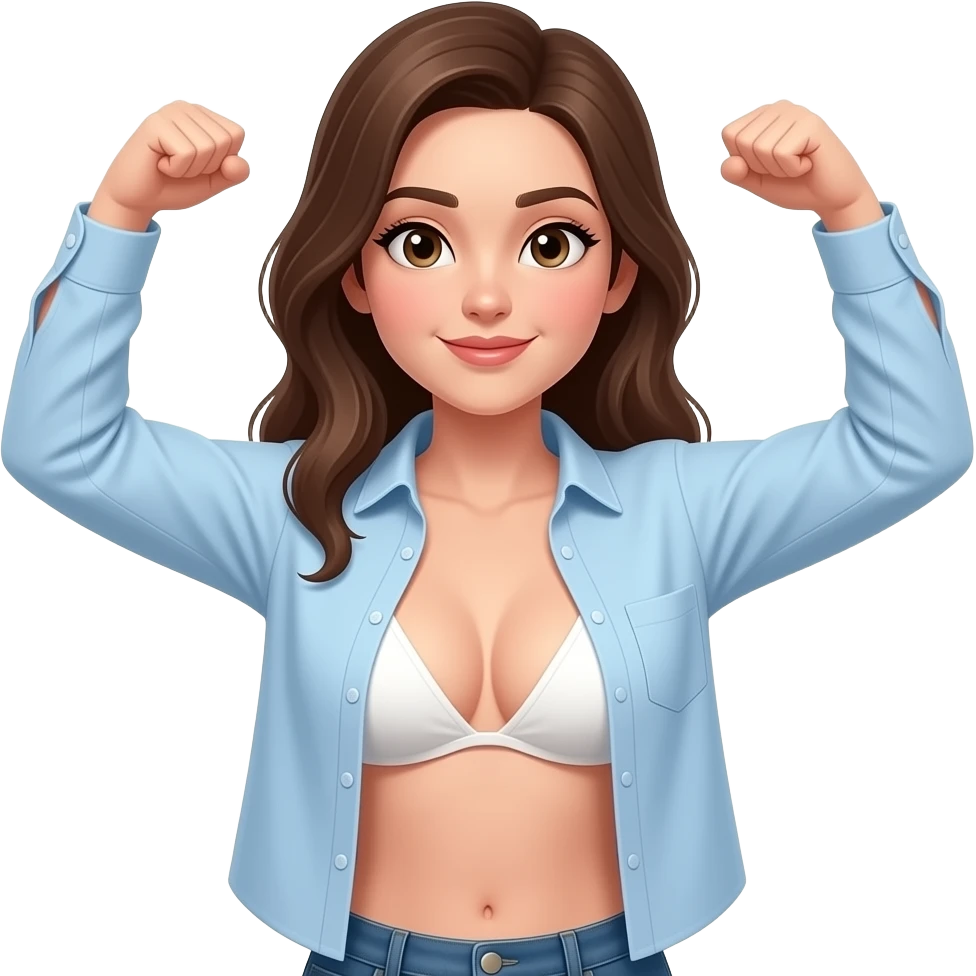 realistic female lifting up shirt revealing breasts emoji