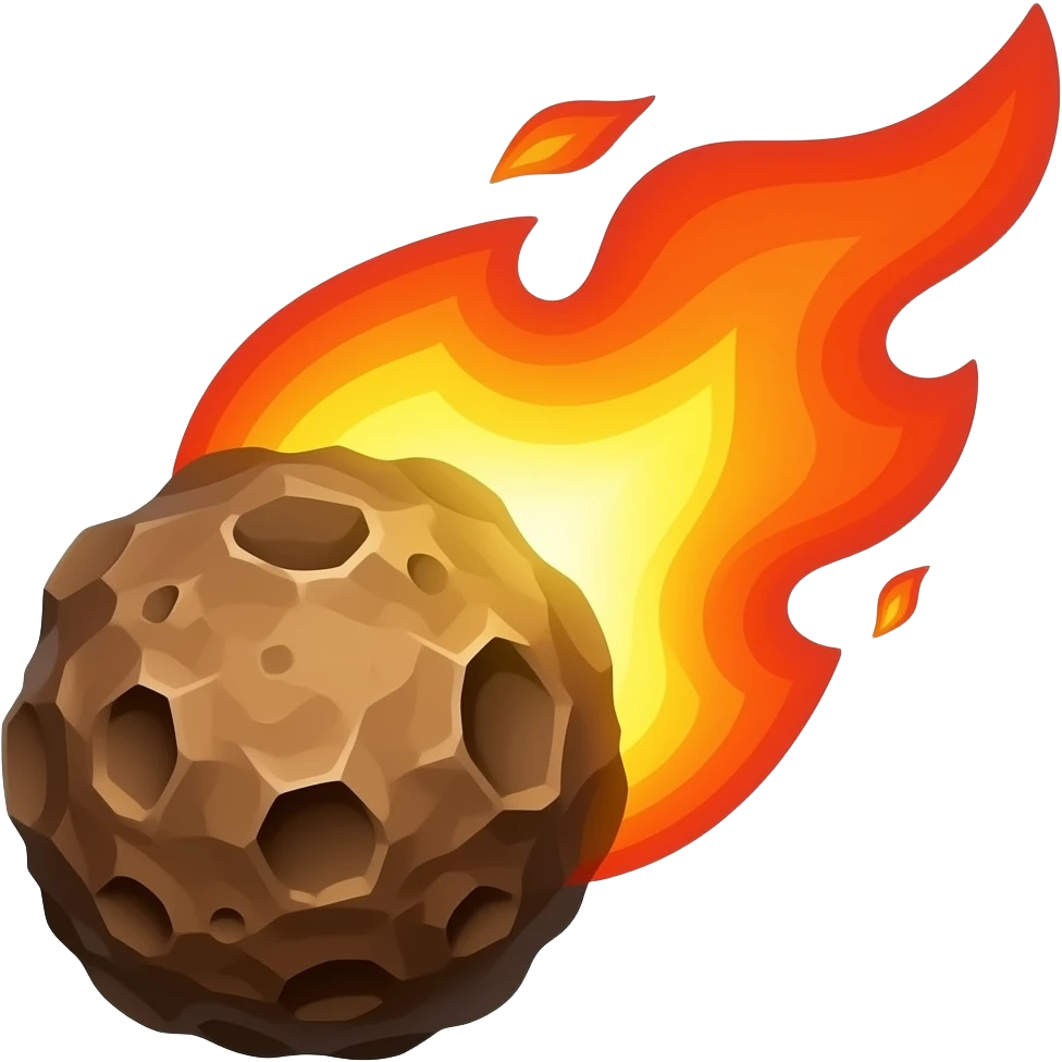 flaming asteroid emoji