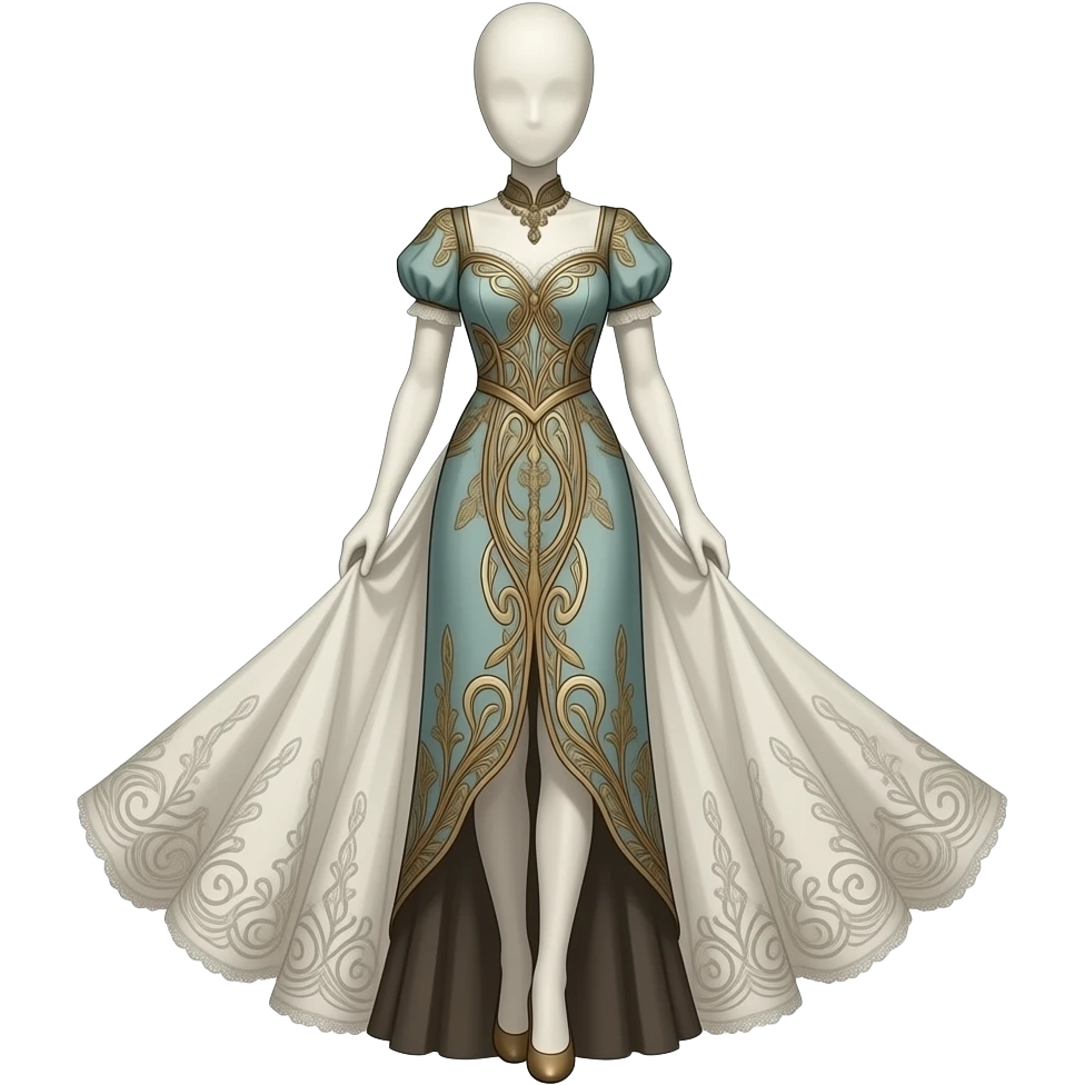 art nouveau dress mannequin with head emoji