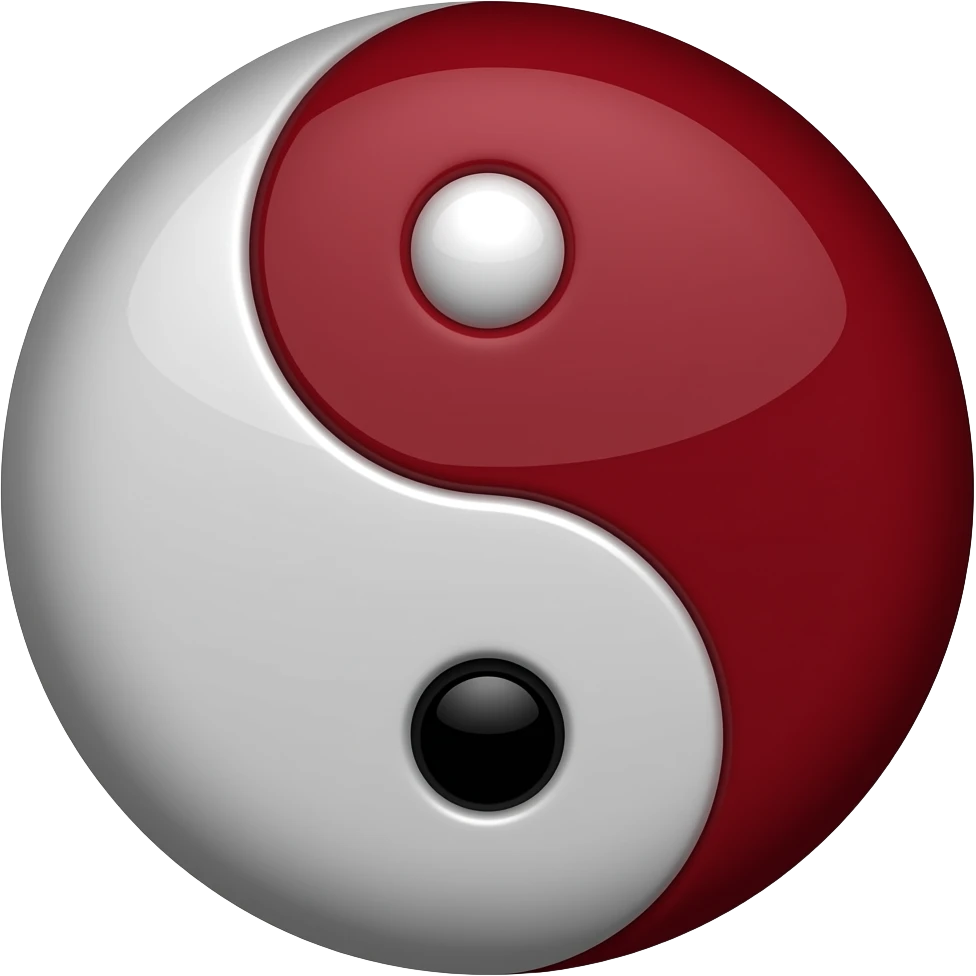 Black, red, and gray BDSM symbol 3 way yin-yang emoji