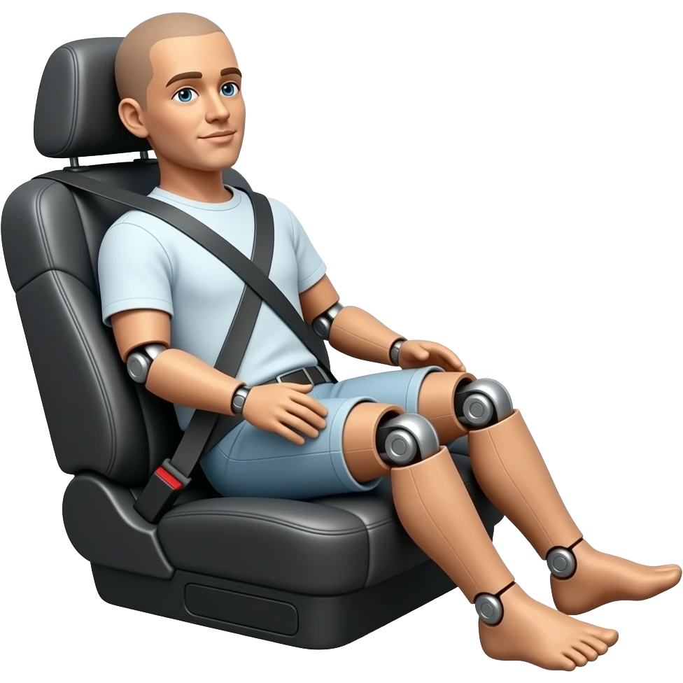 crash test dummy in car seat emoji