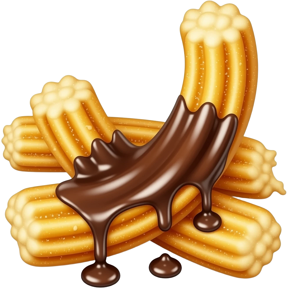 chocolate syrup deeping churros emoji