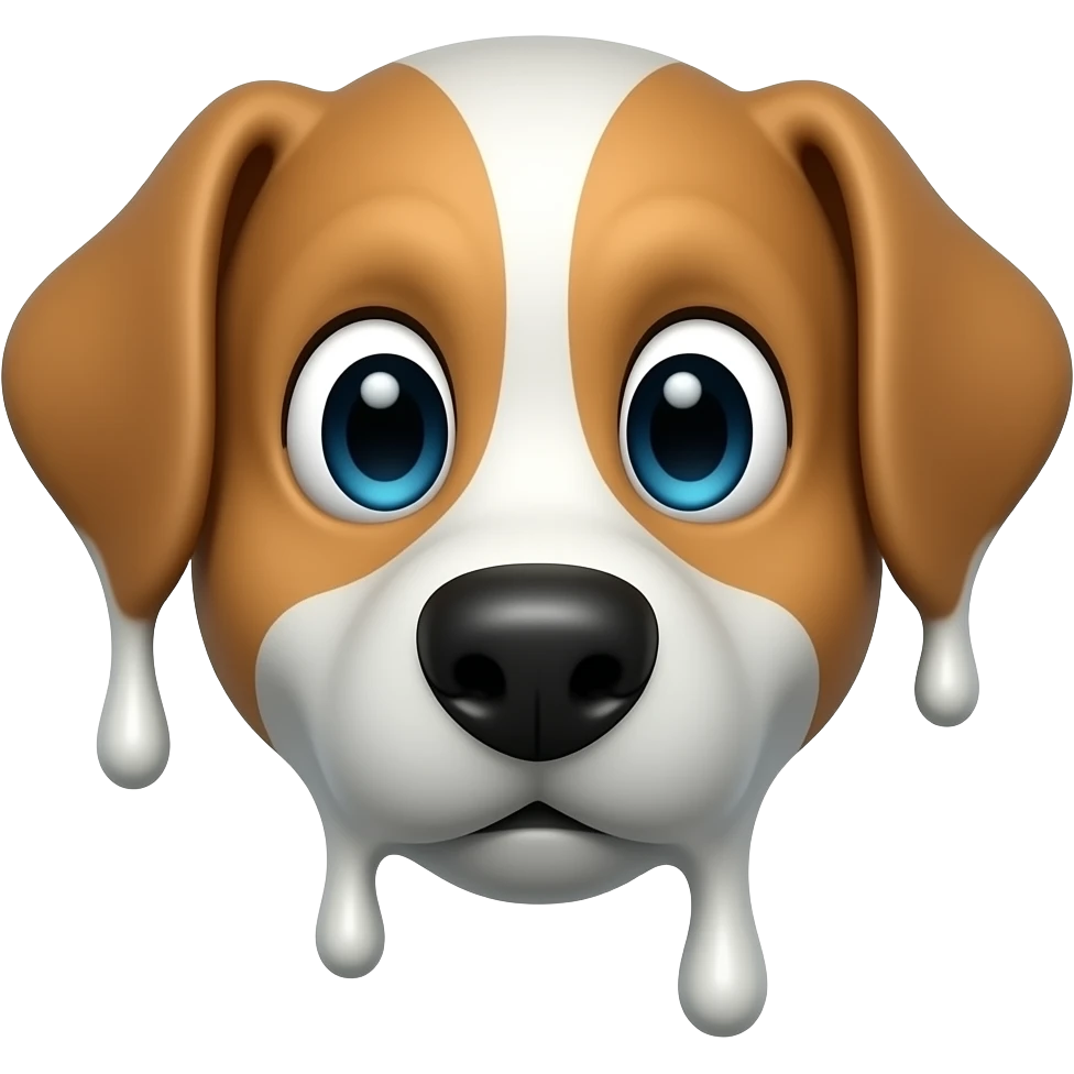 Melting dog face emoji