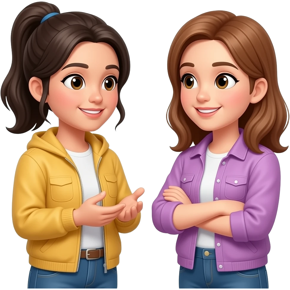 dos amigos conversando, normal clothes emoji