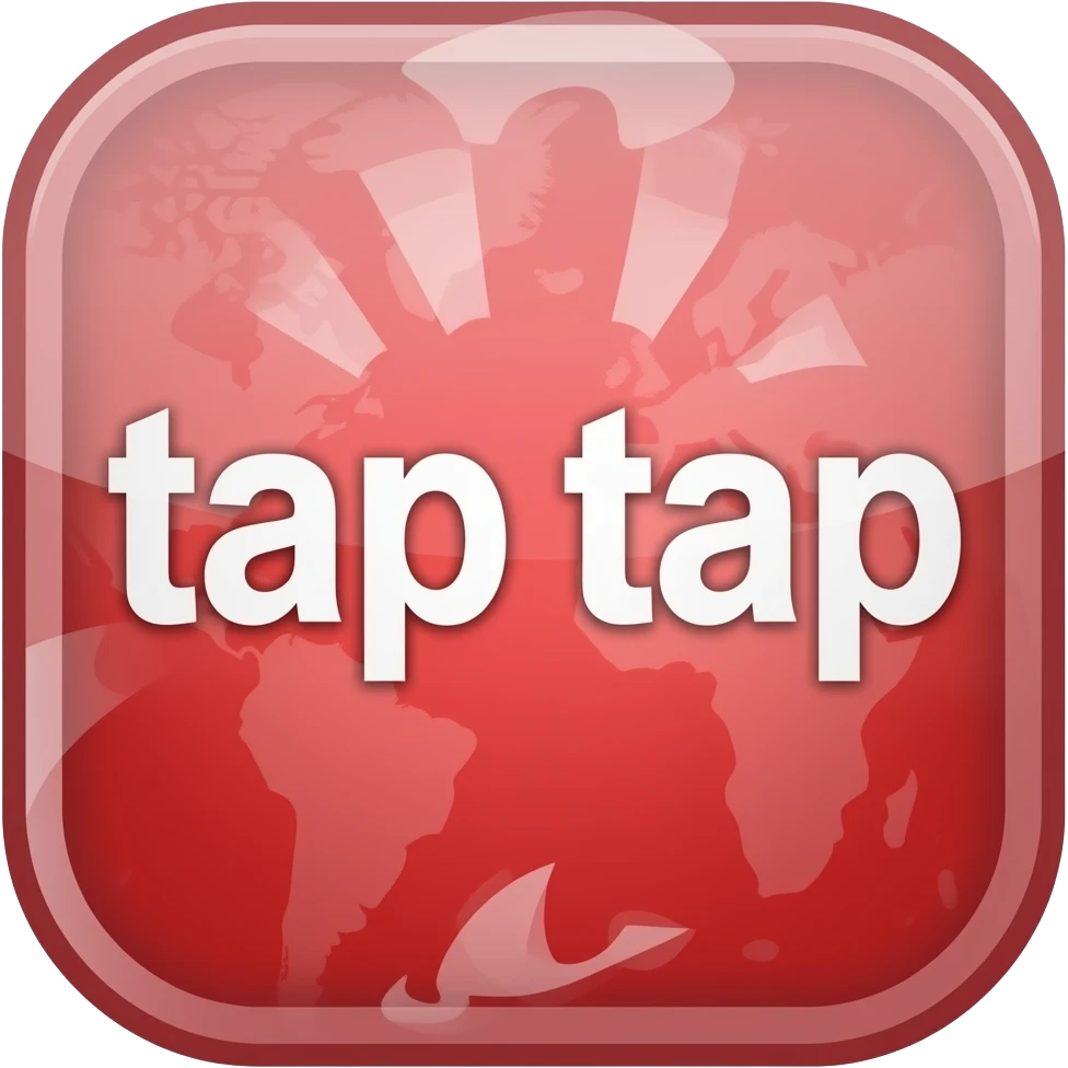 Pantalla roja con letrero tap tap emoji