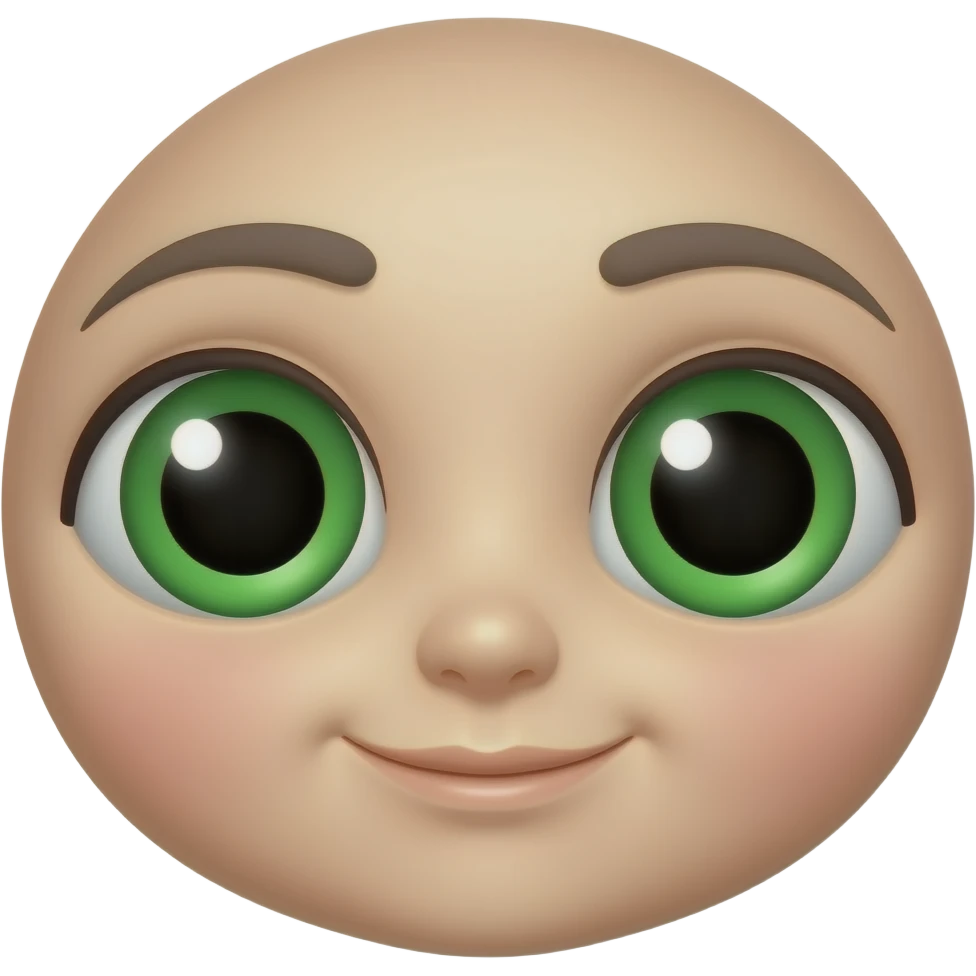 Make cute grean eyes emoji