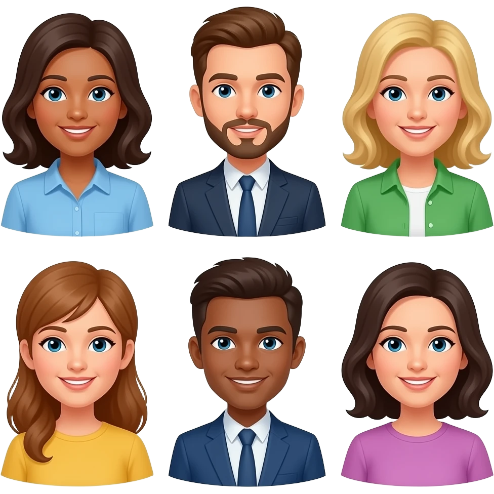ocho personas emoji
