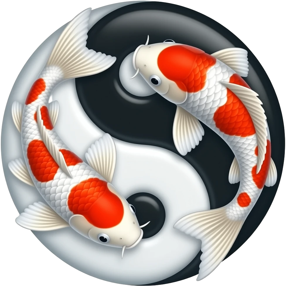 Two Koi fish yin yang emoji