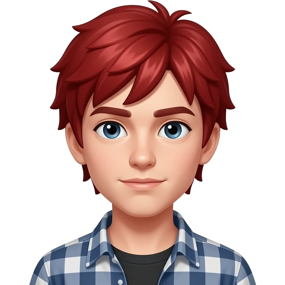мальчик с бледной кожей но с кроваво красными волосами emoji