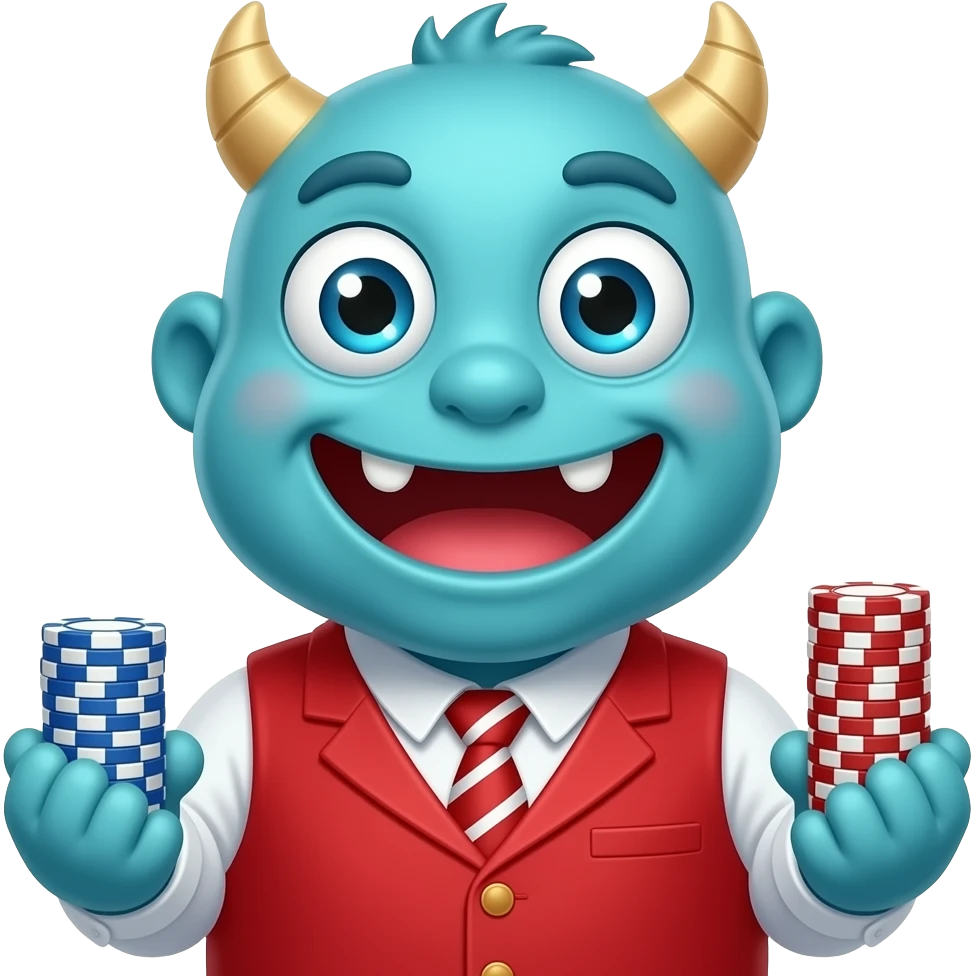 cartoon monster who loves betting emoji