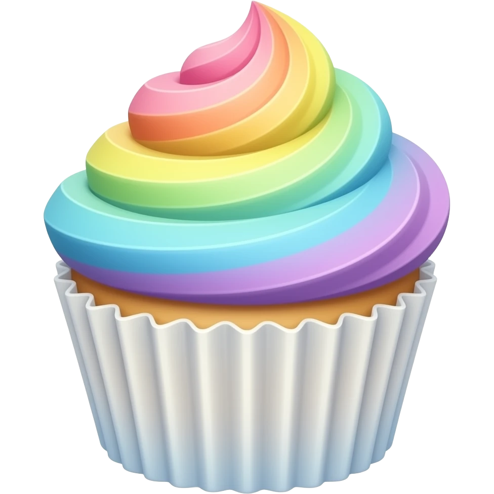pastel rainbow cupcake emoji