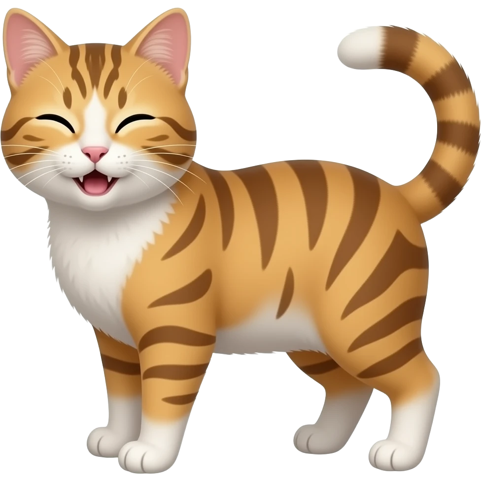 Cat in Cana purring with emoji
